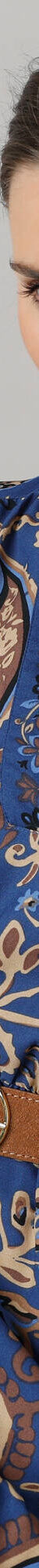 Robe longue taille élastiquée, crêpe imprimé (bleu) Robe longue taille élastiquée, crêpe imprimé (bleu)